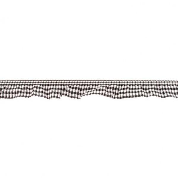Elastisches Karorüschenband Schwarz 2 cm Breite